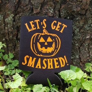 Halloween pumpkin can cooler koozie